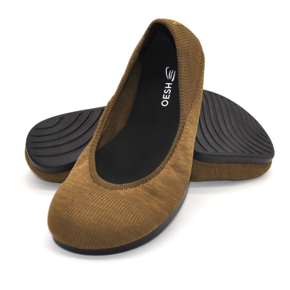 Women's OESH Brown Ballet Flats
